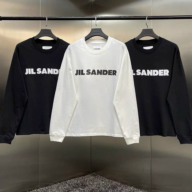 Sweater nỉ ngoại trắng đen in chữ JIL SANDER