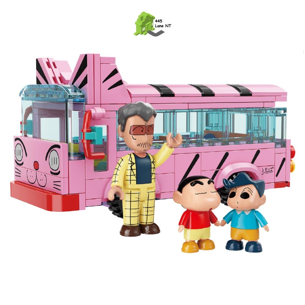 Đồ Chơi Qman Keeppley Shin Cậu Bé Bút Chì Xếp Hình Lắp Ráp Xe Bus Mèo K20605