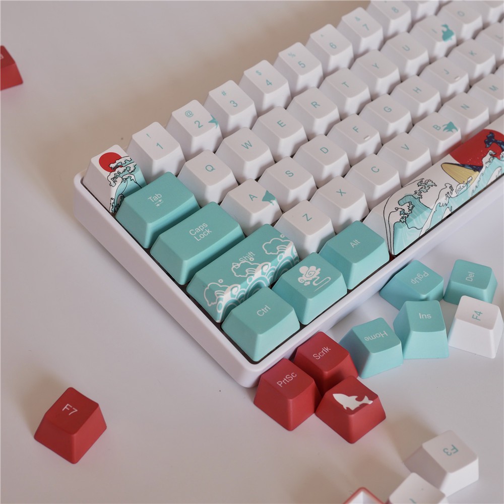 Bàn phím cơ Coral Sea Keycaps, 104/87/65/61 Keycaps OEM PBT Keycaps GK61 Cherry MX Switch Bàn phím cơ chuyên dụng Keycaps PBT Dye Sublimation Keycaps