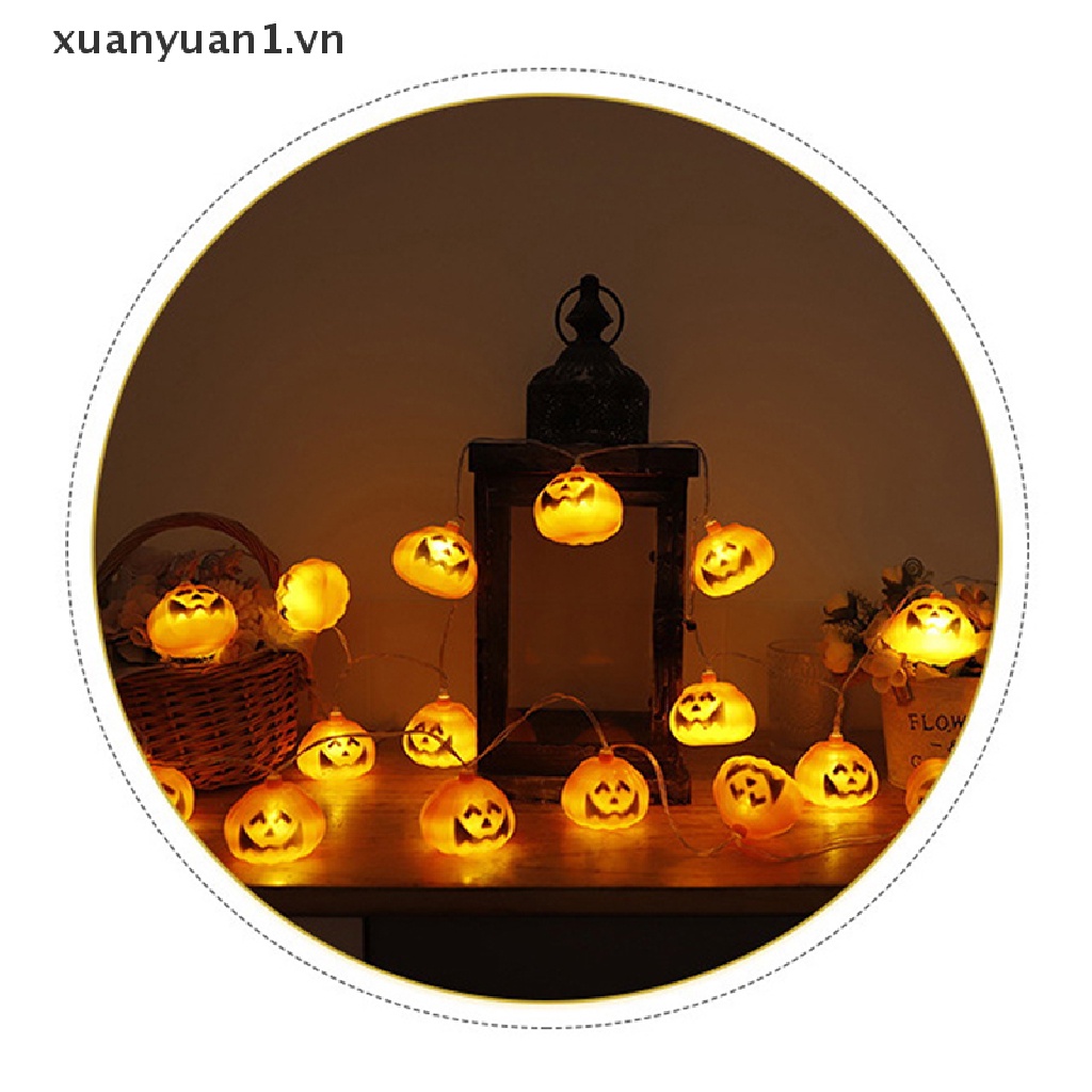 2m Dây Đèn LED 10 Bóng Hình Bí Ngô Trang Trí Halloween