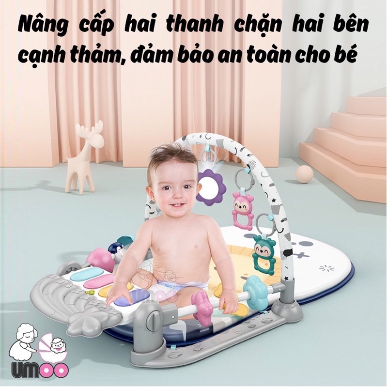 Thảm đàn, thảm nằm chơi phát nhạc Umoo chính hãng, chất liệu nhựa nguyên sinh, không chứa BPA an toàn cho bé
