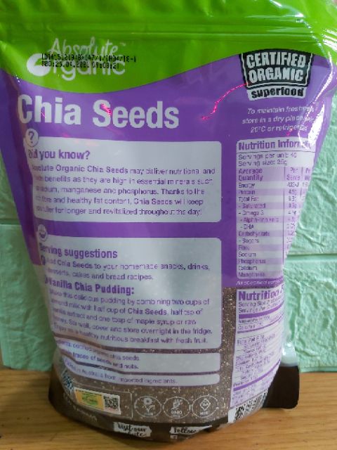 Hạt Chia Úc Organic Chia Seeds Gói 1kg