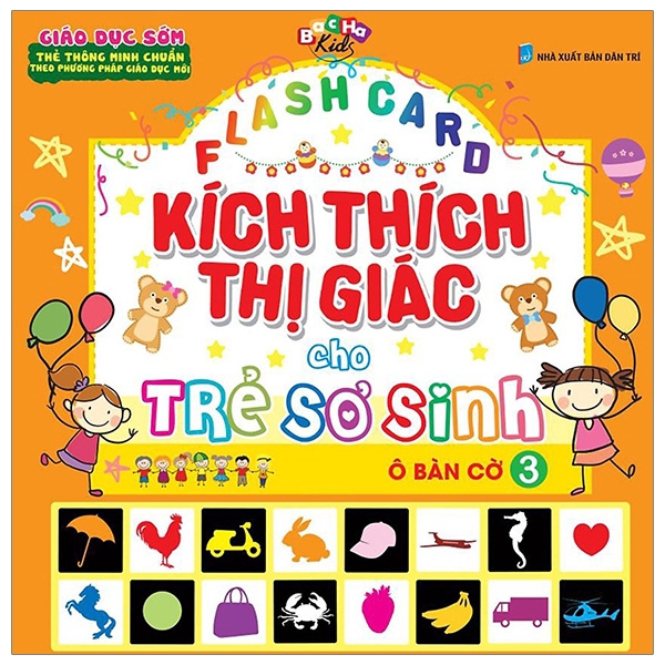 Sách - Flashcard Kích Thích Thị Giác Cho Trẻ Sơ Sinh 3 Ô Bàn Cờ