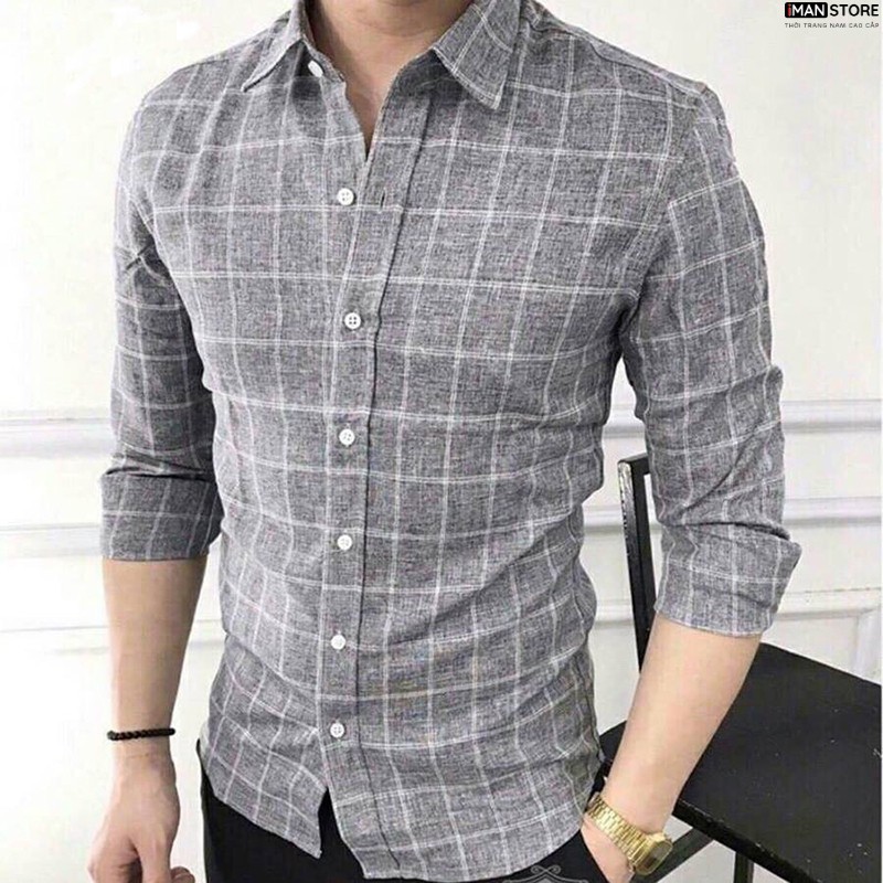 Áo Sơ Mi Nam Caro Dài Tay VẢI ĐŨI Cao Cấp, Sơ Mi Nam Hàn Quốc Công Sở Vải Đũi Bền ĐẸP, Thoáng Mát | BigBuy360 - bigbuy360.vn