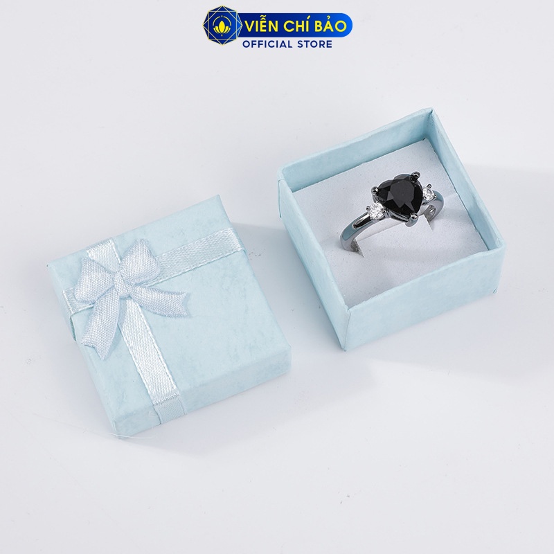 Hộp đựng trang sức nhiều màu chất liệu catton gắn nơ, quà tặng phụ kiện thời trang Viễn Chí Bảo H006