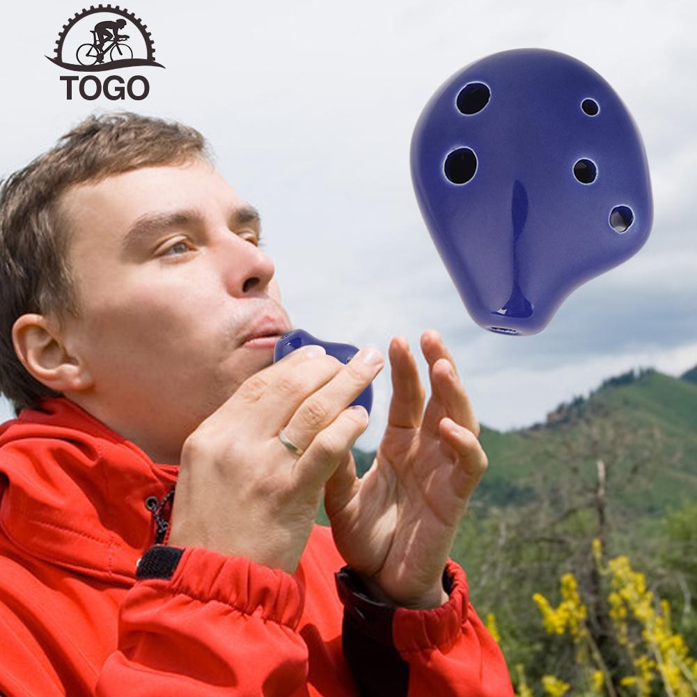 ALTO Sáo Ocarina 6 Lỗ Bằng Sứ Màu Đỏ