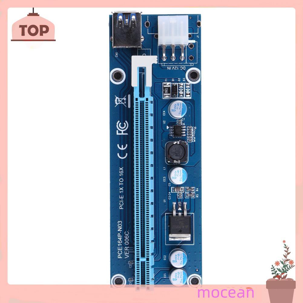 Card Mở Rộng Mocean Usb 3.0 Pci-E Express 1x Sang 16x Kèm Cáp Sata 6pin