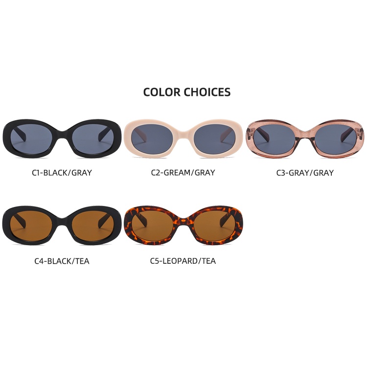 Kính mát gọng kim loại hình bầu dục phong cách Âu Mỹ thời trang 2021