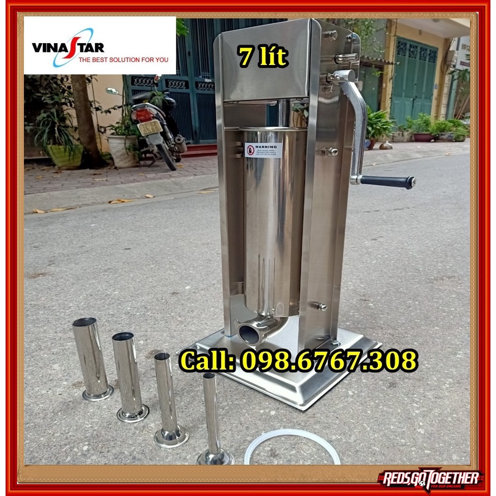 Máy Đùn Xúc Xích Quay Tay Dung Tích 3 Lít 5 Lít 7 Lít Inox Máy Nhồi Lạp Xưởng Nem Chua Thủ Công