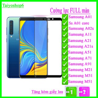 Kính cường lực 9D Samsung A51/A71/A01/ A11/ A21/ A21S/ M21/M31/M91/ M51/ A01 CORE/ A02S Full màn hình PK_Đ.Ngọc