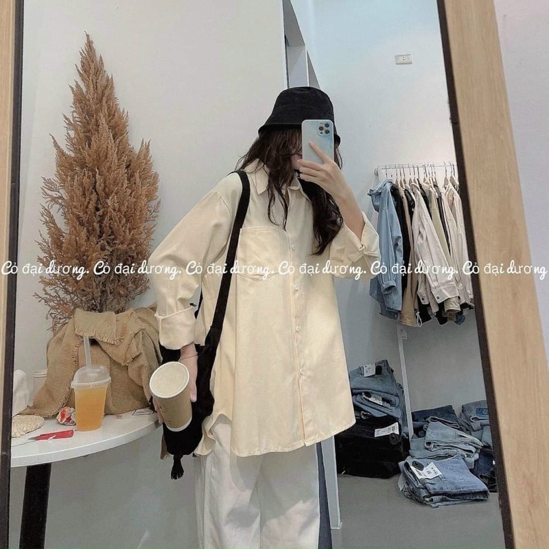 Sơ mi lệch tà ulzzang xinh xắn ( ẢNH THẬT + VIDEO ) | BigBuy360 - bigbuy360.vn