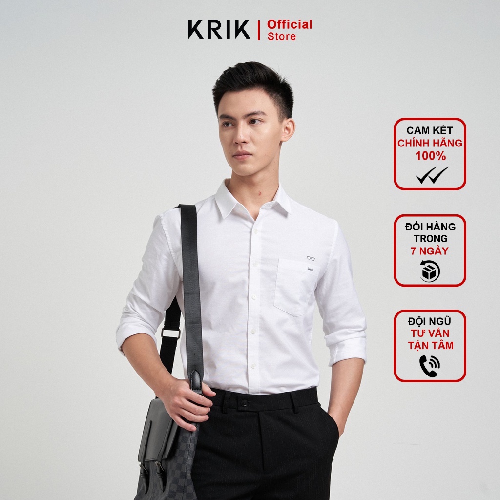 Áo Sơ Mi Nam Hàn Quốc Cao Cấp KRIK Dài Tay Chất Oxford Form Slimfit Ôm Body Tôn Dáng 2012