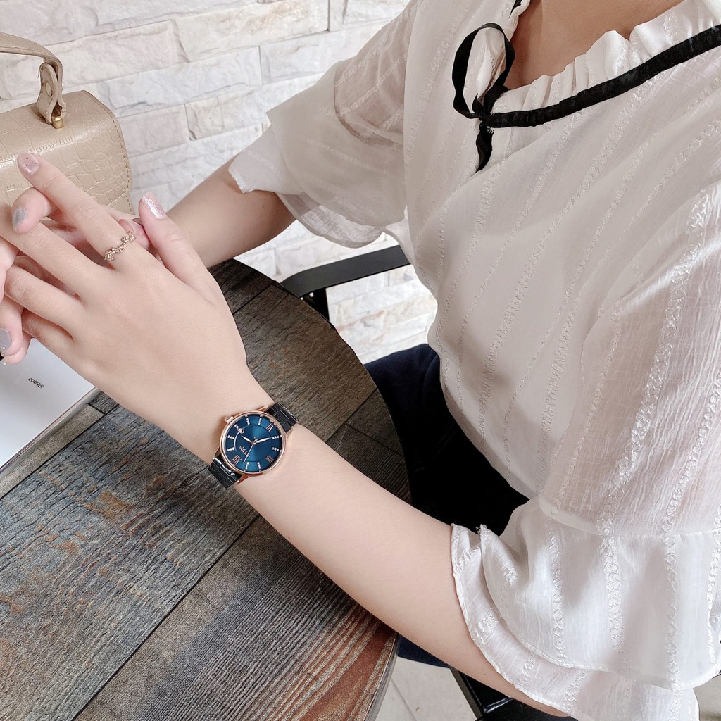Đồng hồ nữ Julius Hàn Quốc JA-1218 dây thép có lịch sang trọng