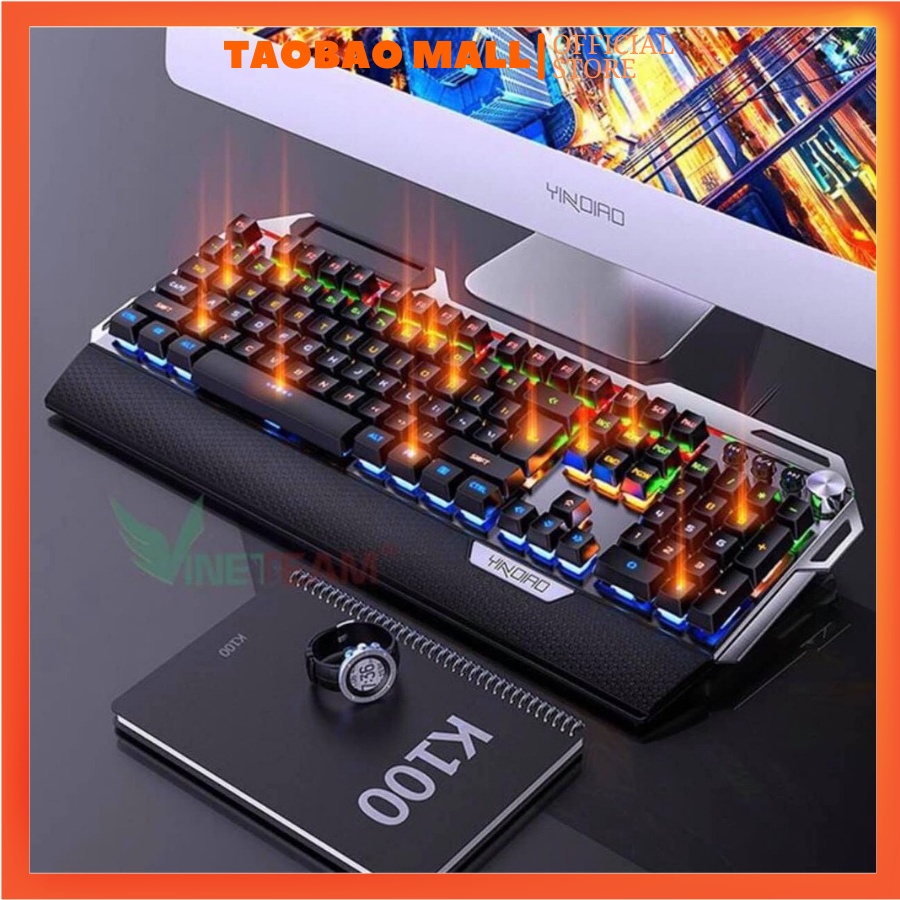 Bàn Phím Cơ Gaming K100 - Đèn Led - Bàn Phím Máy Tính - Dành Cho Streamer - Game Thủ - HÀNG CÓ SẴN