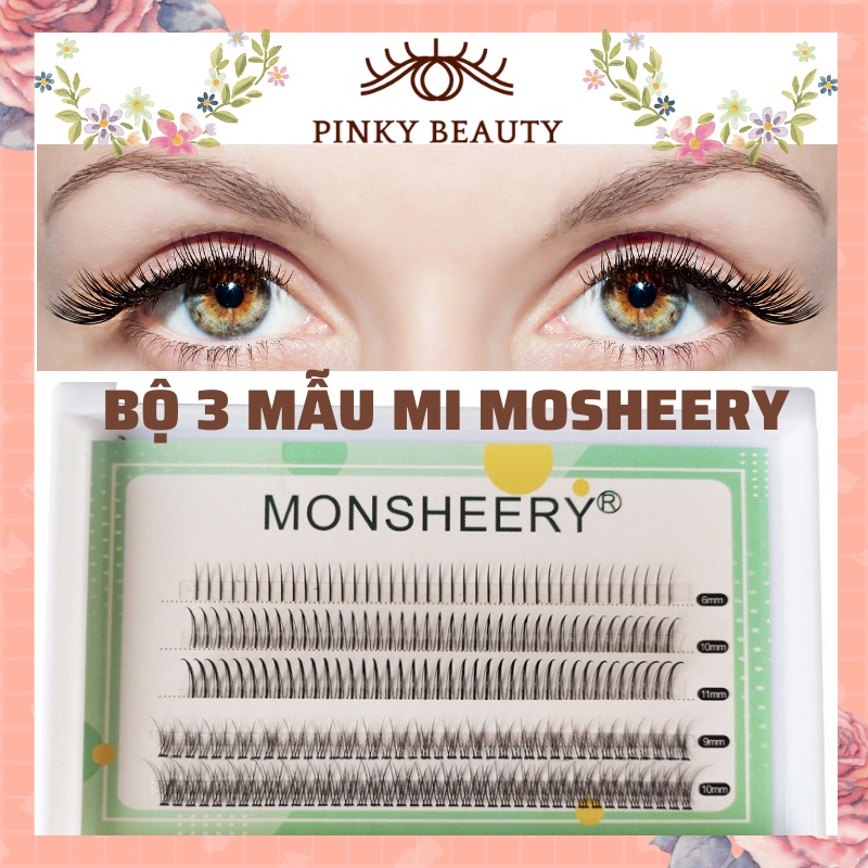 Lông Mi Giả Hỗn Hợp 3 Bộ Các Kiểu Mi Nối Pinky Beauty Tại Nhà Chữ A, Mi Dưới, Đuôi Cá Nhẹ Nhàng Tự Nhiên Như Thật