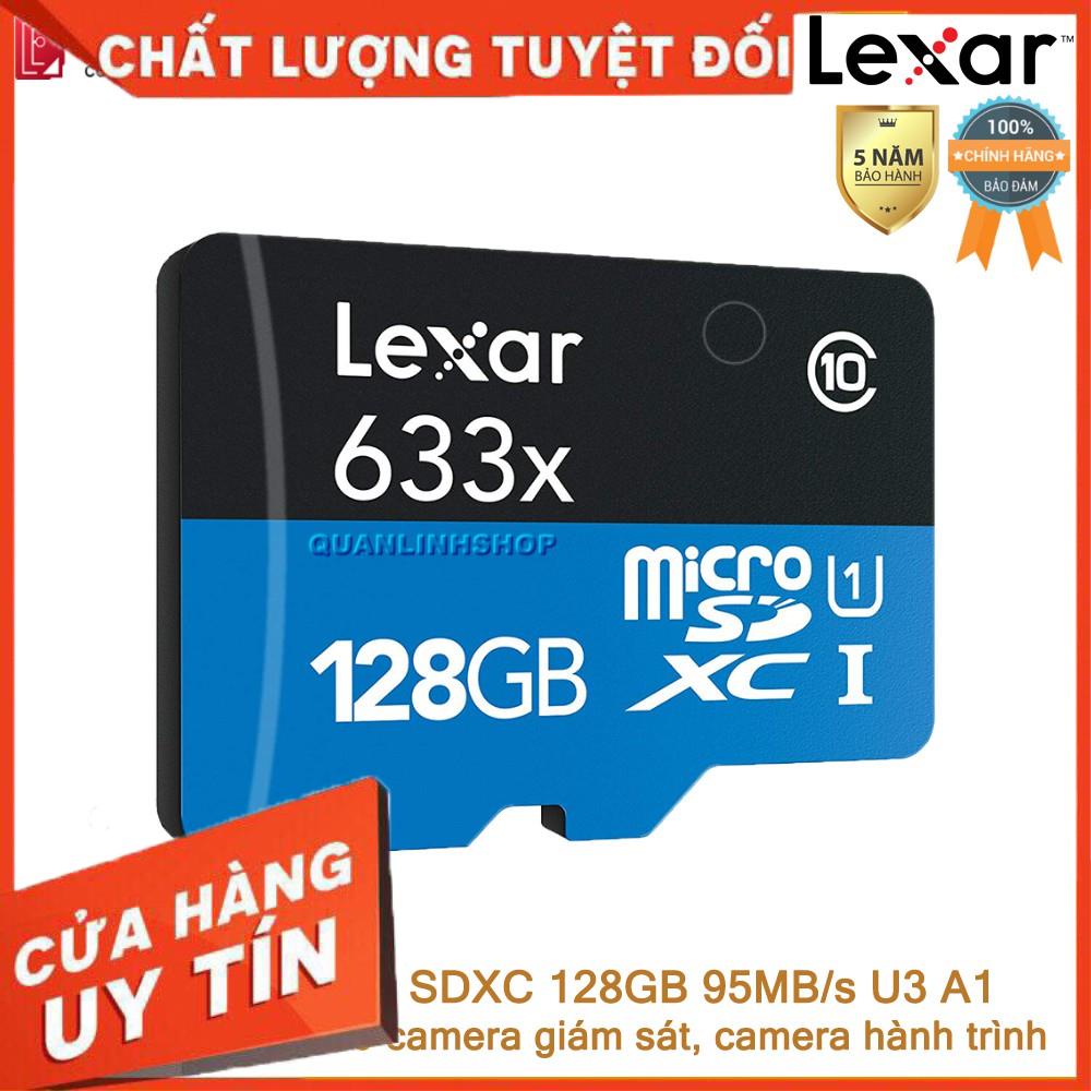 (giá khai trương) Thẻ nhớ Micro SDXC 128GB A1 UHS-I V30 U3 95MB/s Lexar chuyên dùng cho Camera giám sát, hành trình