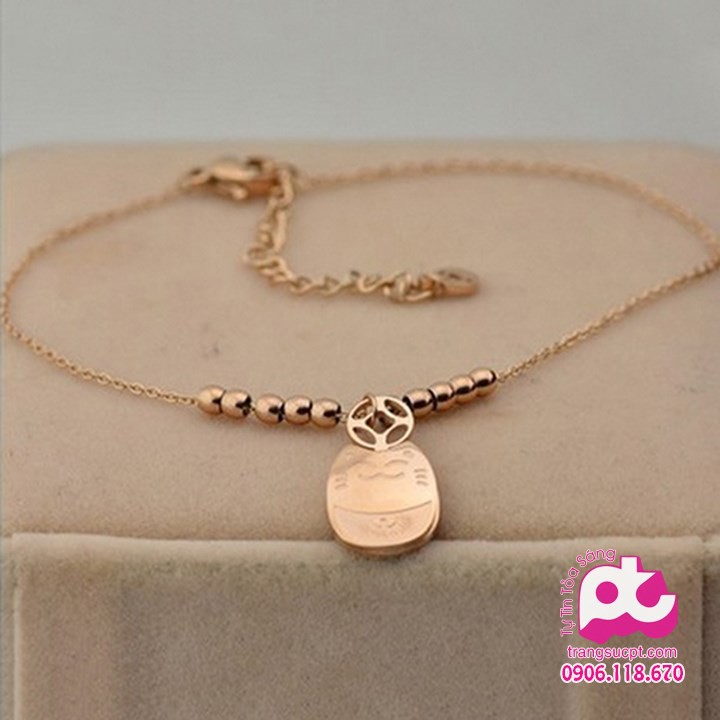 Lắc chân titan nữ cao cấp bảo hành không đen - SY_LC_51