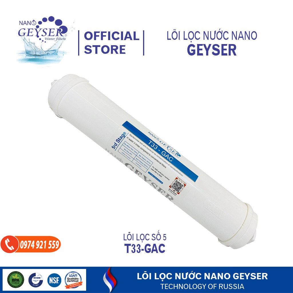 Lõi lọc số 5 Geyser - Dùng được các dòng máy RO và Nano