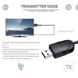 USB thu phát âm thanh Bluetooth 5.0 với cáp AUX 3.5
