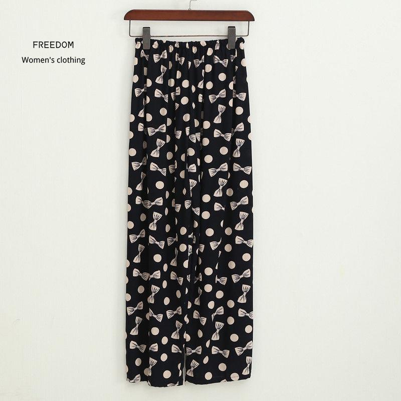 freedom  Quần dài chín điểm cotton lụa nữ xuân hè, mặc nhà, âu, ống suông, 100% tổng hợp, đồ ngủ mỏng