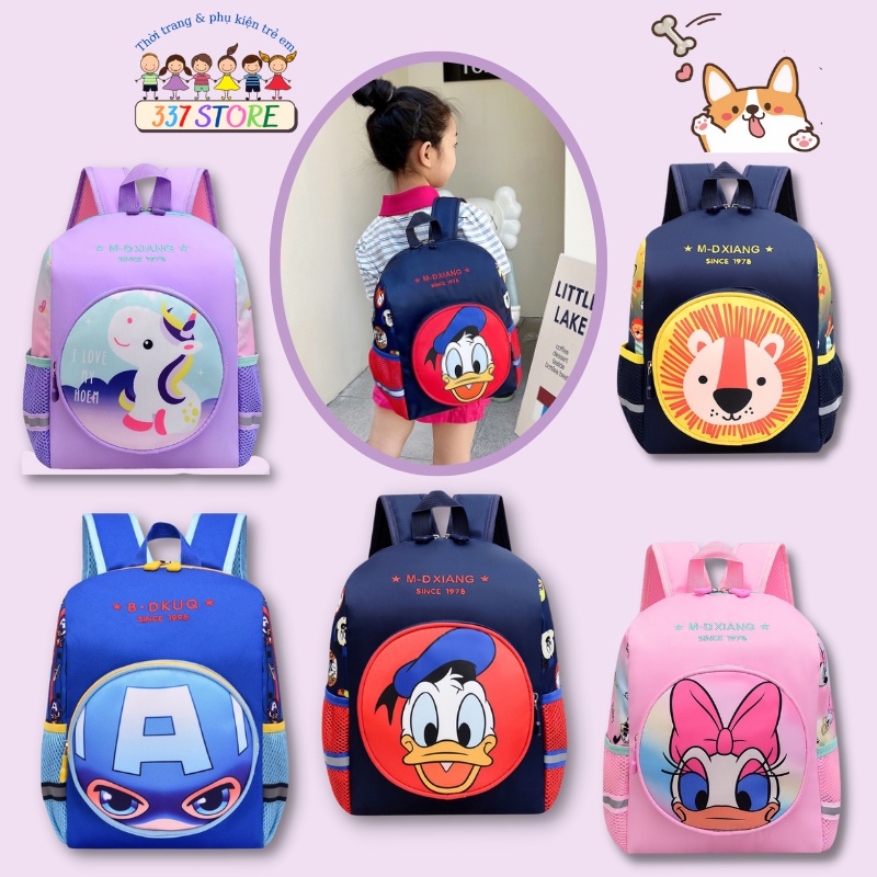 Balo cho bé, ba lô đi học mẫu giáo mầm non siêu nhẹ Ngựa pony Công chúa Sư tử Caption Kỳ lân Unicorn 337 Store
