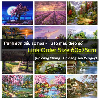 Order Tranh sơn dầu số hóa tự tô màu theo số khổ lớn đã căng khung - Hàng về sau 15 ngày