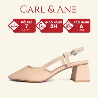 Carl & Ane - Giày cao gót bít mũi gót vuông cao 5cm màu kem _ CL003