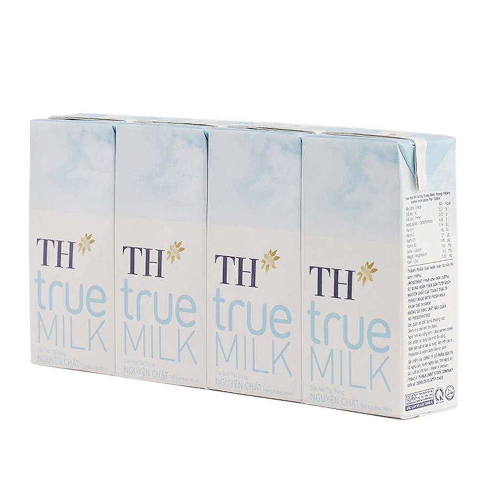 Thùng sữa tươi tiệt trùng Nguyên chất TH True Milk 180mlx48