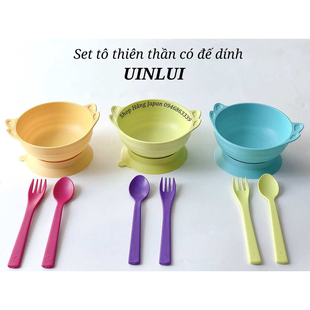 Set tô kèm thìa dĩa Uinlui Hàn Quốc cho bé từ 18m+