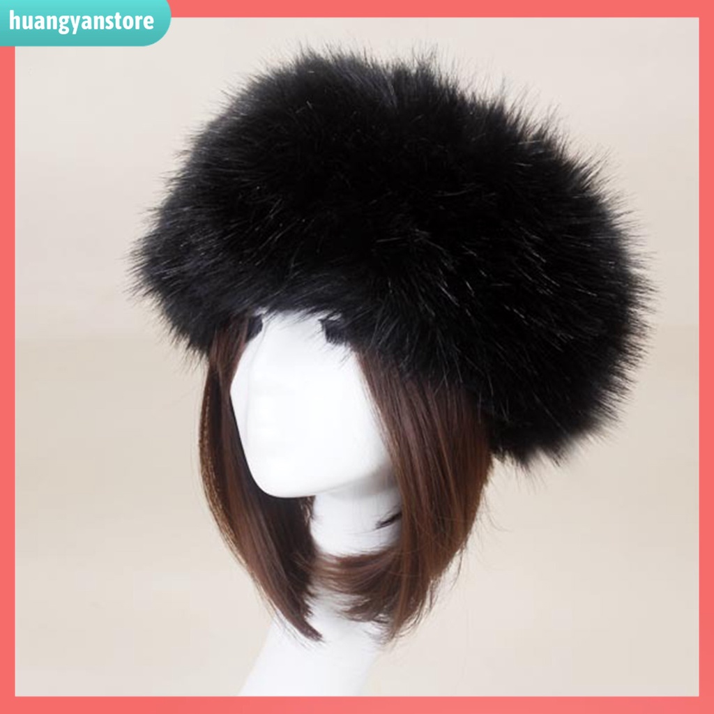 HY| Mũ Hở Chóp Bằng Lông Giả Màu Sắc Trơn Thời Trang Dành Cho Nữ