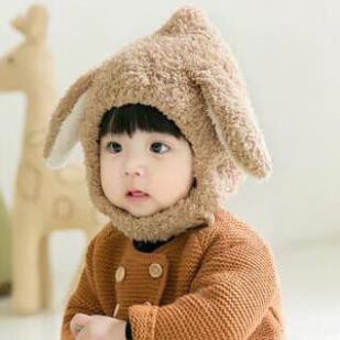 Mũ len lông cừu tai thỏ xinh xắn cho bé trai bé gái 6-36 Tháng
