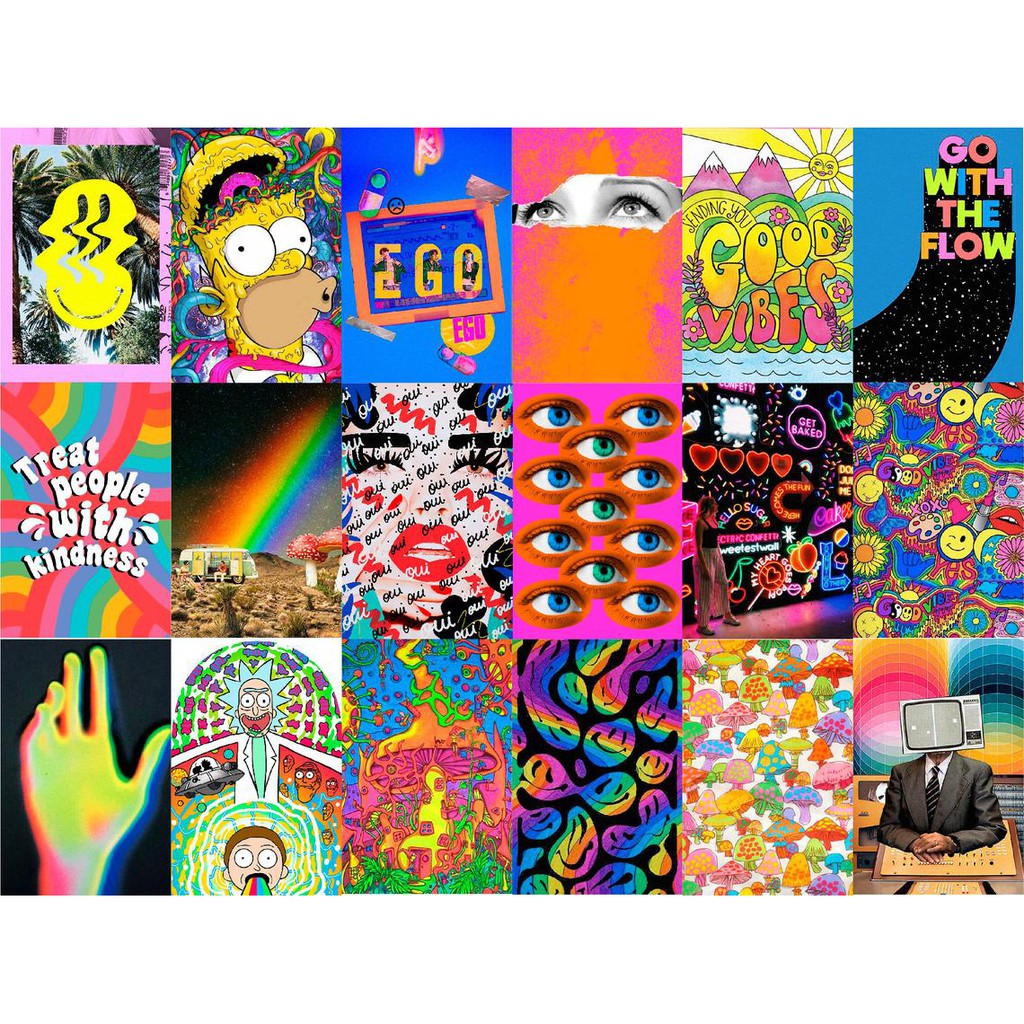 12 tấm Wall Collage keo sẵng dán tường trang trí phòng ngủ - theme INDIE INDIE