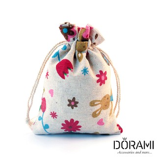 9x12 cm-Túi thơm, túi trang sức, túi tiện lợi, túi đựng tiền, túi vải, túi mini, túi dây rút hình con thỏ dễ thương