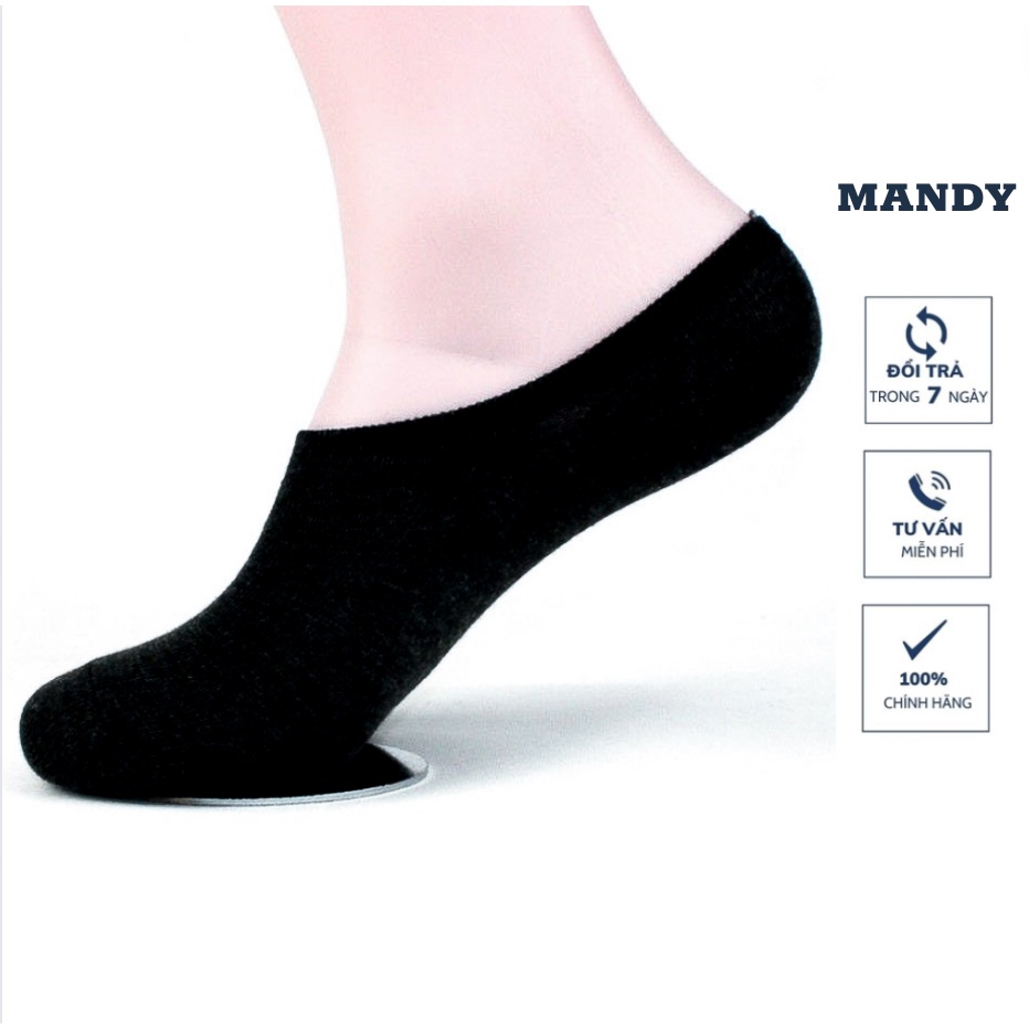 Combo 2 Đôi Tất Lười Nam MANDY, Kháng Khuẩn, Khử Mùi, Không Bai Xù