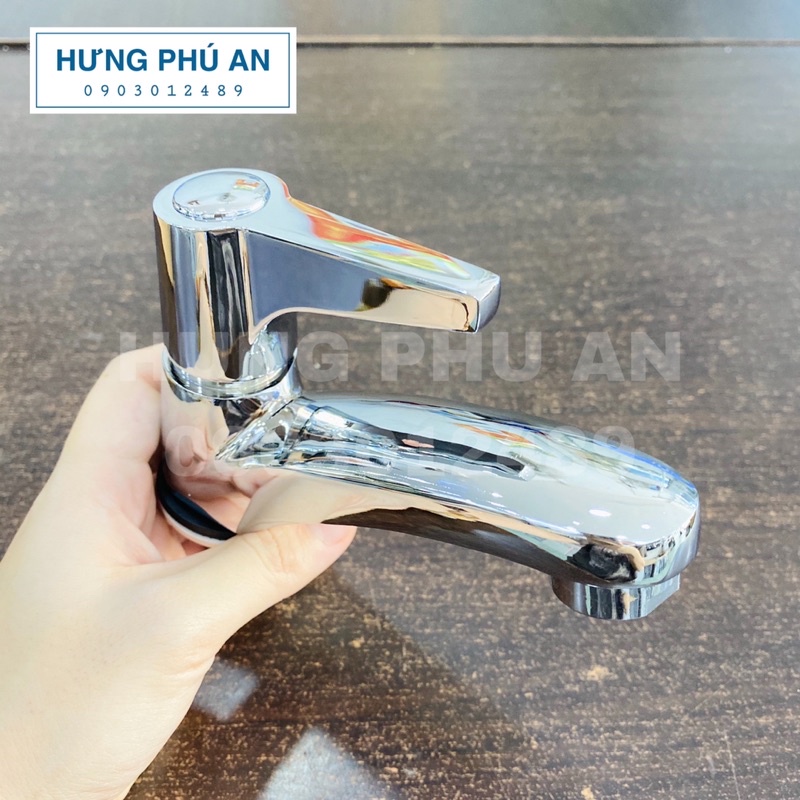 Vòi lavabo lạnh inox tay vát mạ Crom sáng bóng kèm dây cấp nước - Hình và video thật shop tự chụp