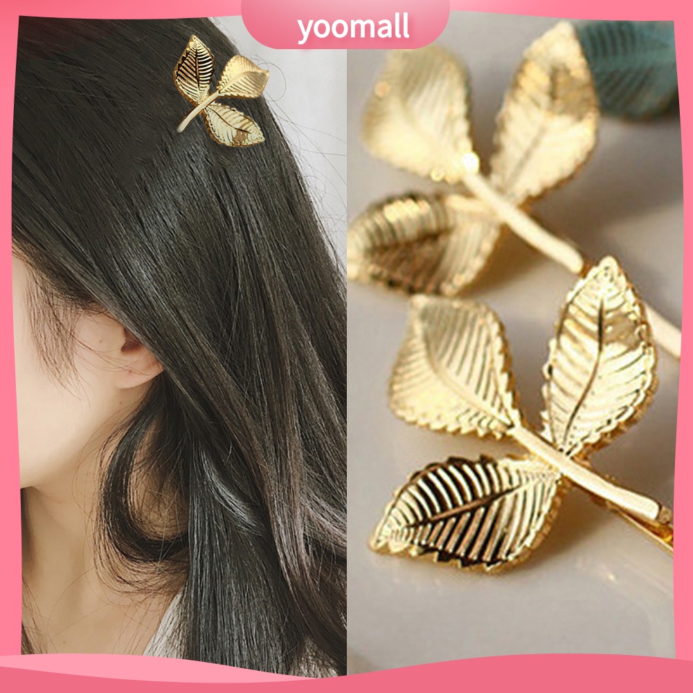 Kẹp tóc nữ hình chiếc lá phong cách vintage xinh xắn