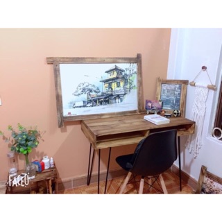Bàn làm việc gỗ chân sắt