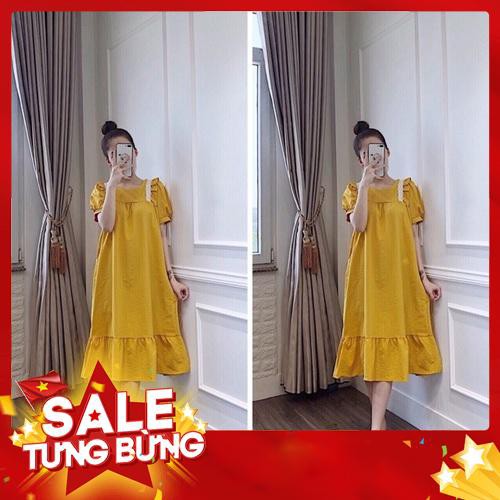 Đầm bầu đẹp công sở váy bầu dáng dài 2019( 45-70kg -Hàng nhập khẩu