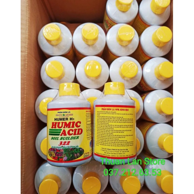 Chai 235ml Phân Bón Lá Humic 322 Bông To Trái Lớn, Chống Rụng Bông, Tăng Đậu Trái