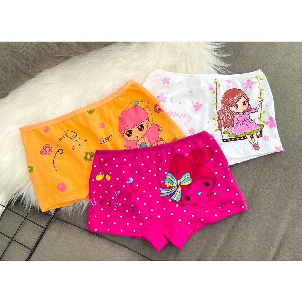 [10-42kg] Set 6 quần chip đùi cho bé gái thun cotton Jennie kids J502