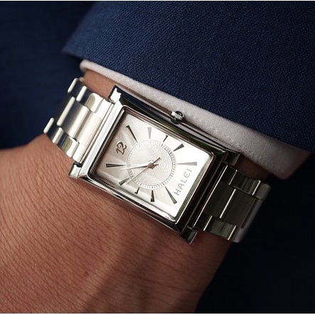 [Mã BLK2 Giảm 5% đơn 199k] Đồng Hồ Nam Mặt Chữ Nhật Halei Dây Thép Chống Gỉ Chống Xước Đồng Hồ Kim Chống Nước | BigBuy360 - bigbuy360.vn