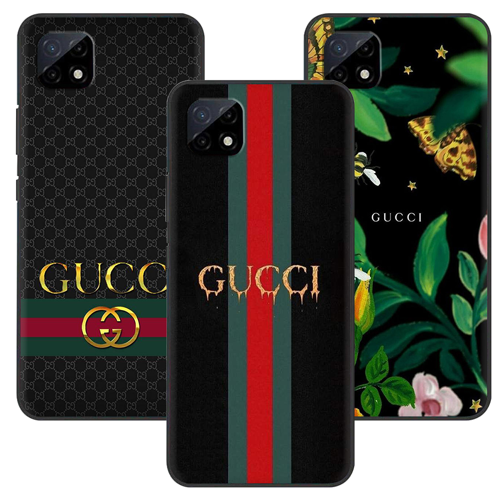 Ốp Điện Thoại Tpu Dẻo Màu Đen In Logo Gucci Thời Trang Chống Rơi Cho Oppo A9 2020 A37 Neo9 A39 A57 A53 2020 A32 2020 A59 F1S