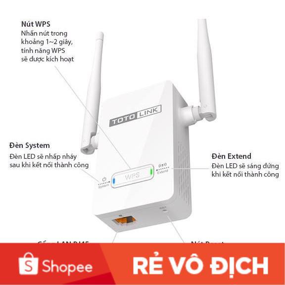 [Chính Hãng] Bộ tiếp sóng Totolink EX200 Chuẩn N Tốc Độ 300Mbps chính hãng cao cấp | BigBuy360 - bigbuy360.vn