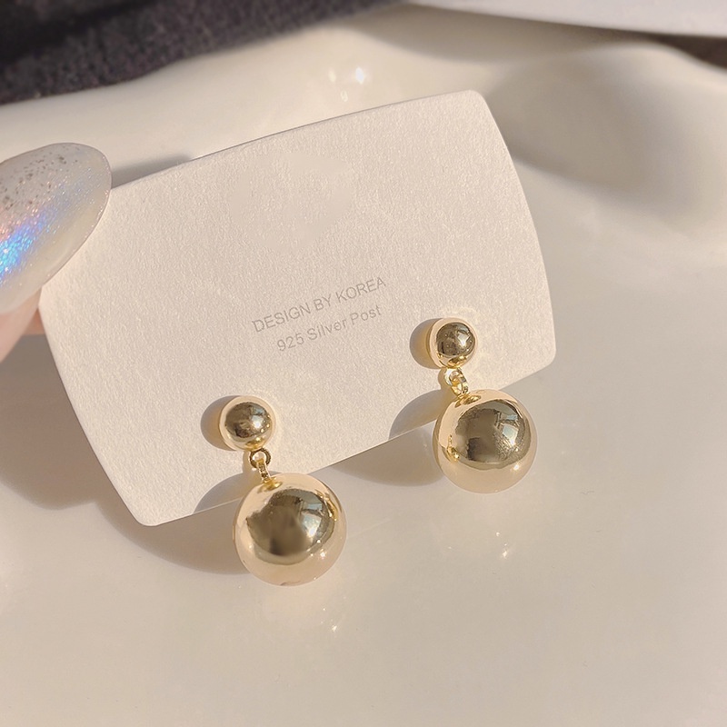 Bông Tai Một Phong Cách Retro Pháp Đính Ngọc Trai Kim Loại Đơn Giản Độc Đáo