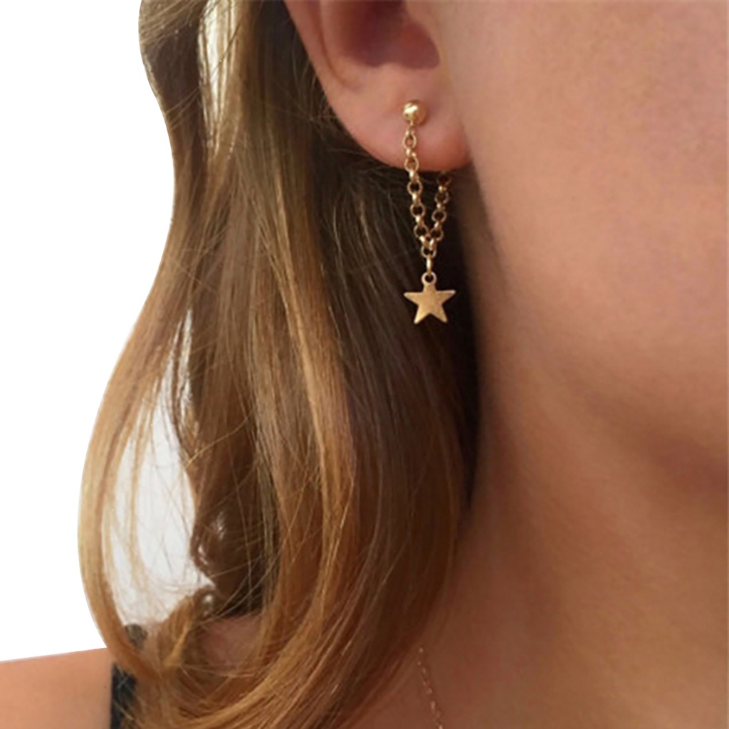 Đôi bông tai họa tiết ngôi sao xinh xắn cho nữ