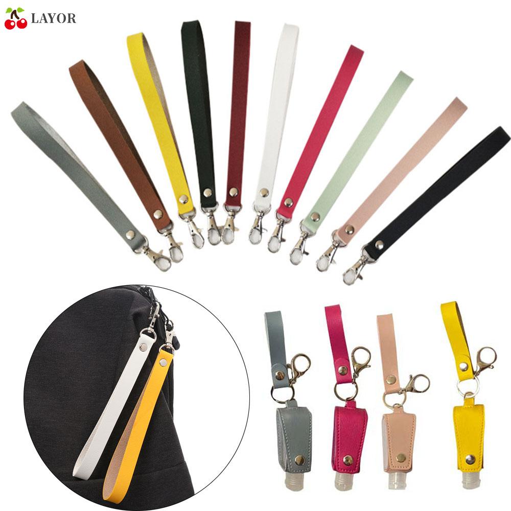 Dây Móc Chìa Khóa Bằng Da Pu Dài 16x1.4cm Nhiều Màu Dùng Làm Móc Khóa Diy Giá Đỡ