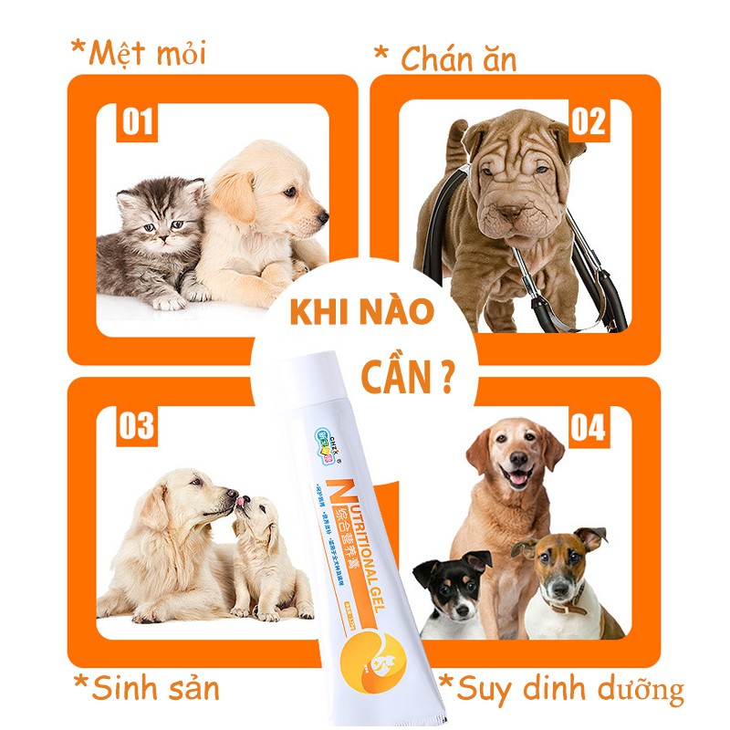 Gel dinh dưỡng cho chó NUTRITIONAL, bổ sung canxi, dinh dưỡng thú cưng- 120gr