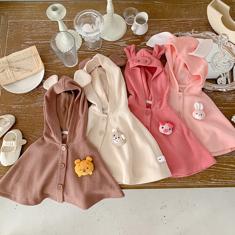 Áo Choàng Chống Gió Phong Cách Công Chúa Xinh Xắn Cho Bé Gái 0-2 Tuổi Dp4