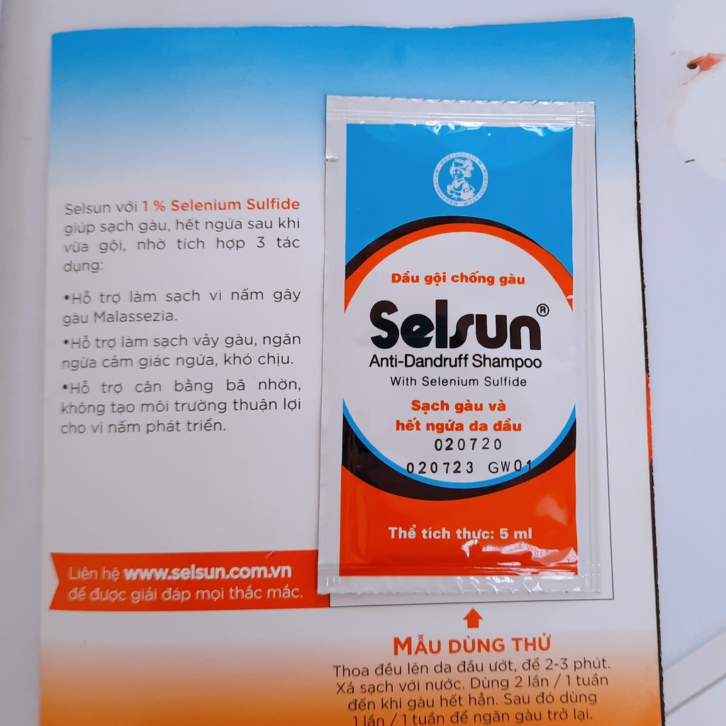 (mẫu thử)Dầu gội chống gàu Selsun x5ml | BigBuy360 - bigbuy360.vn