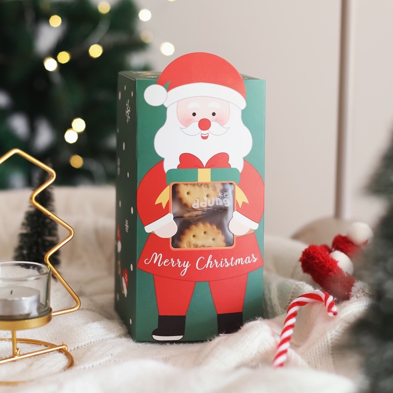 set 2 hộp đựng quà Giáng sinh hình ông noel size 9.5 x 8.5 x 18.5 cm